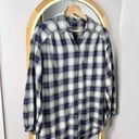 Vince  blue plaid button up blouse shirt Photo 0