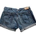 Calvin Klein  cutoff jean shorts dark wash size 36, Vintage Cutoffs Photo 4