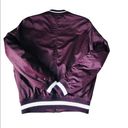 American Eagle  AEO Bomber Satin Full Zip Jacket Burgundy Size M Quilted Lining Photo 1