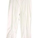 Ann Taylor  Sz 12 White Capri Pants Front Zip Cotton Stretch Vintage FLAW Photo 0