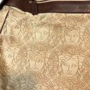 Versace Vintage Y2K  Medusa Medallion Shoulder Bag Purse Neutral Tan Leather Trim Photo 5