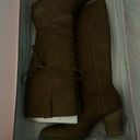 high heeled lace up knee high boots Brown Size 8.5 Photo 2