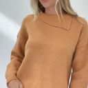 Six/fifty Women fold over Knit sweater Tops Rust M Photo 0