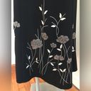 Dress Barn Maxi Black with  beige Embroidered Thread floral Design Sz 8 Photo 1