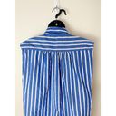 Mango  Womens Striped Organic Cotton Sleeveless Blouse Size Large Blue Photo 6