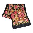 Lee Vintage Kathie  Long Scarf Floral Pattern on Black Background Scarf Photo 0