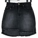 One Teaspoon  Womens Size 24 Black Denim Mini Skirt Asymmetrical Hem Photo 0