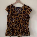 Who What Wear Ink Blot Animal Print Top XL Photo 0