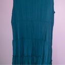 Bloomchic  22/24 Midi Dress Blue Sleeveless Split Neck Tiered Boho Minimalist Photo 8