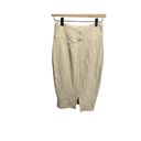 Bebe  Tan Beige Stretch Y2k Midi Skirt High Rise S Pencil Fitted Spring Photo 2