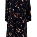 J.Jill  Floral Button Down Dress Smocked Neck Floral Printed Mini Black Womens MP Photo 0