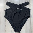 None Black Tie Halter XL Bikini High-Waisted Tie Belt Accent Photo 3