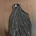 Nasty Gal sequin black and silver halter neck mini dress Photo 2