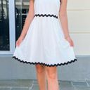 Boutique NWT White Dress With Black Rickrack Trim  Photo 0