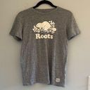 Roots Women’s grey  Canada logo T shirt size xs Photo 0