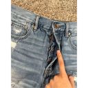 American Eagle  high rise girlfriend jean short distressed denim cut off size 8 Photo 2