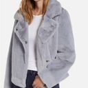 Sam Edelman  lush faux fur coat in dusty blue XL Photo 0