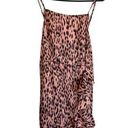 Pretty Little Thing s Women's Size 8 Pink & Black Leopard Print Satin Midi Dress Photo 0