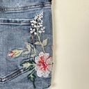 EXPRESS  Relaxed Low Rise Embroidered Floral Denim Shorts Size 8 Photo 4