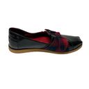 Toms  Black Patent Leather Slip On Dress Shoes Red Buffalo Plaid Bow Size 8.5 Photo 96