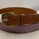 Vineyard Vines  39" Pink and Baby Blue Brown Leather Whale Belt Photo 0