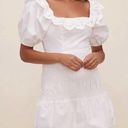 ASTR NEW  Patina Puff Sleeve Lace Mini Dress in White Photo 0