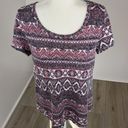 Absolutely Famous  Aztec Print Short Sleeve Top Size M Photo 0