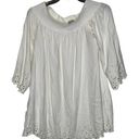 Daniel Cremieux  Blouse Top Size Small White With Floral Lace Rayon Womens Photo 0