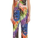 Natori Josie by  NWT Black Leaf Halter Jumpsuit size 16 floral colorful women’s Photo 0