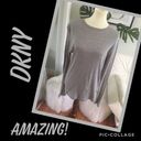 DKNY  Gray Long Sleeved Crew Neck Ribbed Design Lightweight Sweater Size M Photo 1