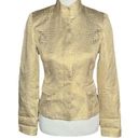 Arden B . Reptile Print Hidden Button Blazer Gold Size Small Photo 0