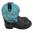 Justin Boots JUSTIN GYPSY Women's Leather Cowgirl Roper Boots Turquoise Black L9905 Size 7.5B Photo 0