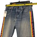 Polo  Ralph Lauren destroyed Avery Racing Stripes Boyfriend Jeans Size 26 NWT Photo 5