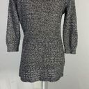 DKNY  Loose Knit Deep V neck Black and White Button Cardigan Size Medium Photo 9