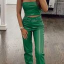 Boutique Green Leather Tube Top Photo 0