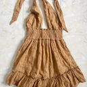 Aerie NEW  Backless Halter Eyelet Ruffle Mini A-Line Dress Women XS Photo 0