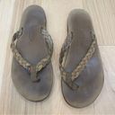 Rainbow Sandals Rainbow thong sandles Sz 7 leather flip flops brown slip ons Photo 1