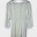 Melissa  Odabash White Embroidered 3/4 Sleeve Mini Beach Dress Medium Photo 5