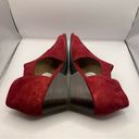 Eileen Fisher  open toe wedge sandals suede leather ankle strap red size 7.5M Red Photo 1