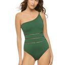 Bleu Rod Beattie  Womens Behind The Seams One Shoulder Swimsuit Green Size 4 Photo 0