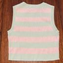 ZARA  Pink Green Striped Sleeveless Sweater Cropped Top Y2K Medium Rugby Retro Photo 1