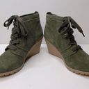 MIA  Annita Olive Green Suede Wedge Ankle Booties Photo 2