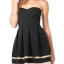 Sans Souci  Holly Go Lightly Dress Black Gold Bandage Scuba Women’s Size Small S Photo 8