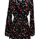 Open Edit  Floral Print Open Back Velour Long Sleeve Minidress NWOT Size Medium Photo 2