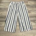 a.n.a White & Blue Stripe Linen/Cotton Blend Wide Leg Pull On Pants Size Large Photo 0