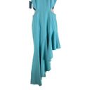 Elliatt  Spectar Waist Cutout Asymmetrical Ruffle Hem Midi Dress Blue Size L Photo 5