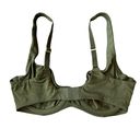 Cuup Women’s Size 32C The Scoop Bra Smoothing Olive Green Satin Underwire Photo 1