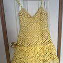 Lulus Floral Lace Yellow Dress Photo 0