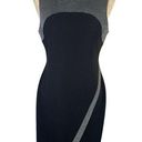 Tommy Hilfiger 8  Black Silver Sleeveless Sheath Dress Stretch Fabric Back Zip Photo 0