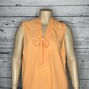 Kasper  NWT Size 3X Orange Blossom V-Neck Tie Detail Tank Top Blouse Photo 1